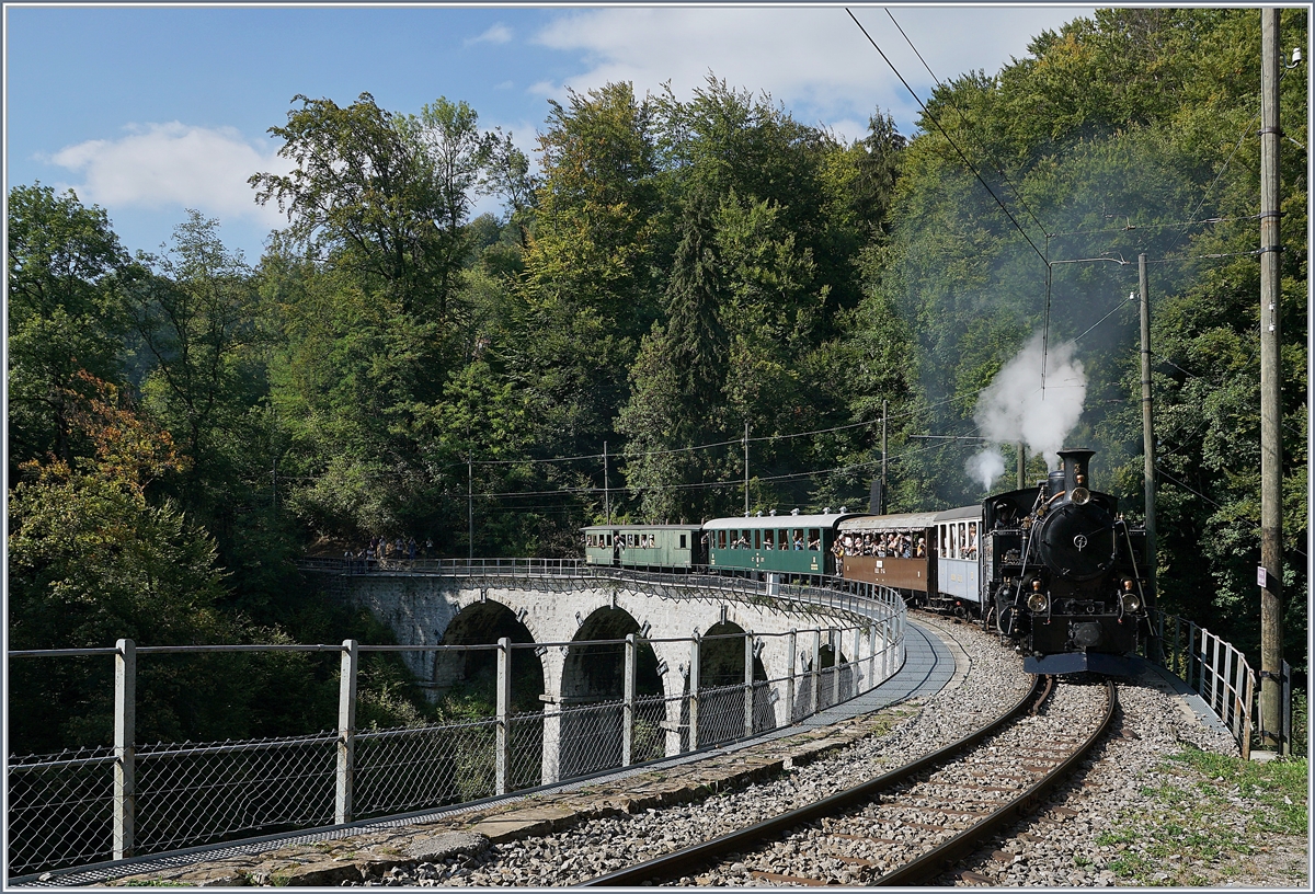 The BFD HG 3/4 N° 3 by  Vers-Chex-Robert° on the way to Chamby.15.09.2018