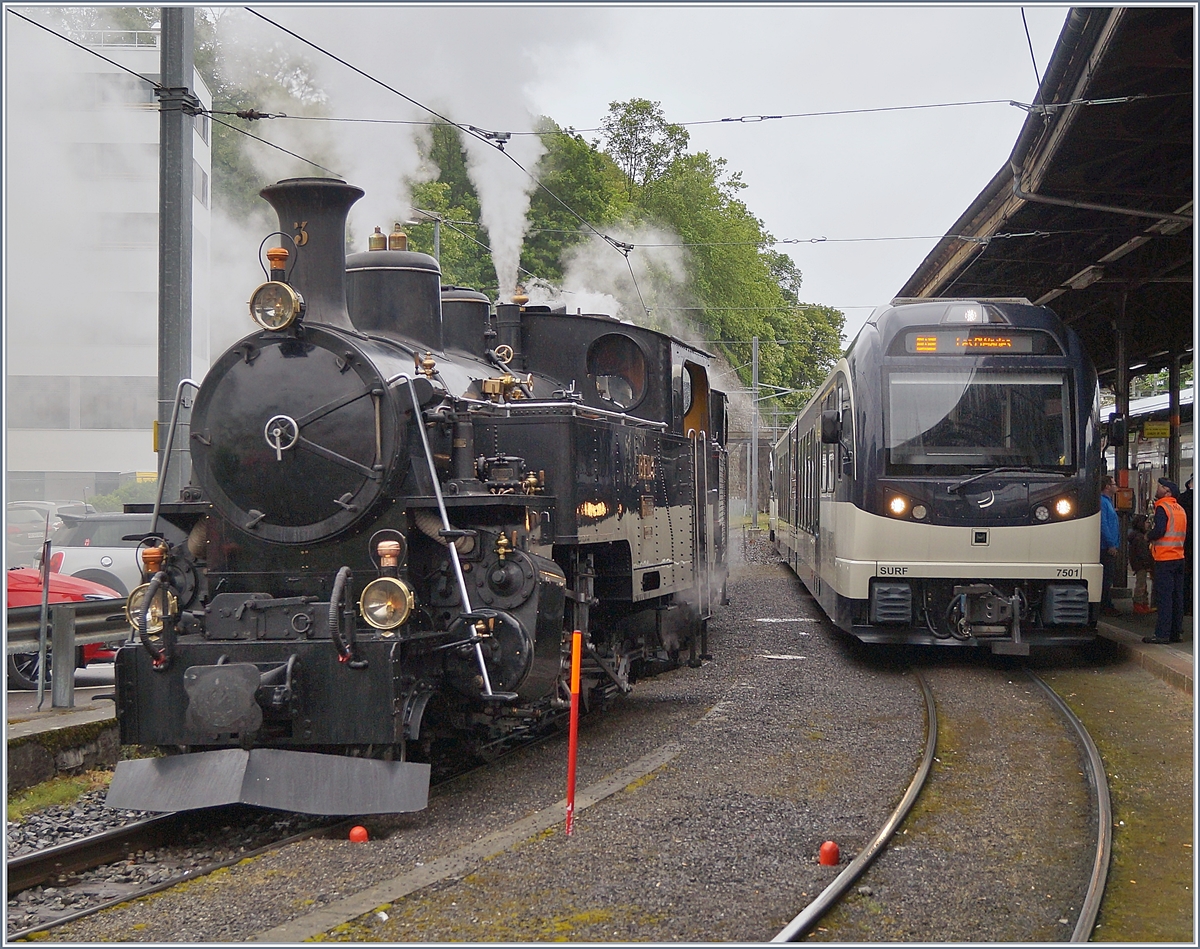 The Blonay Chamby Mega Steam Festival 2018: The BFD HG 3/4 N° 3 in Vevey.
13.05.2018