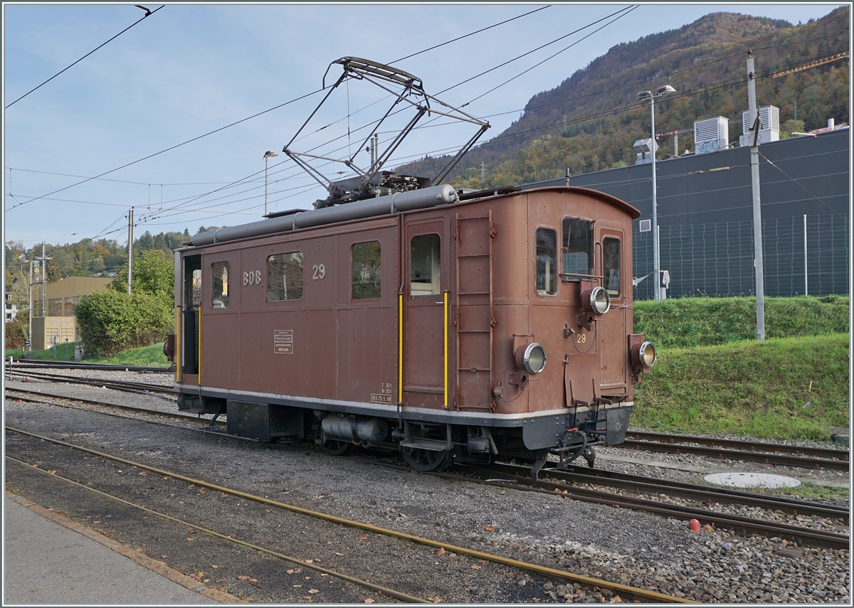 The BOB HGe 3/3 29 by the Blonay Chamby Railway in Blonay.

29.10.2022