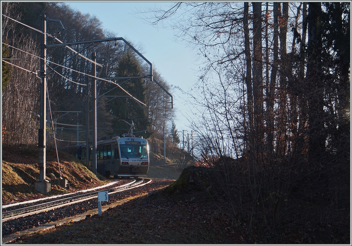 The CEV Beh 2/4  Trains des Etoiles  near Fayaux. 
23.12.2015