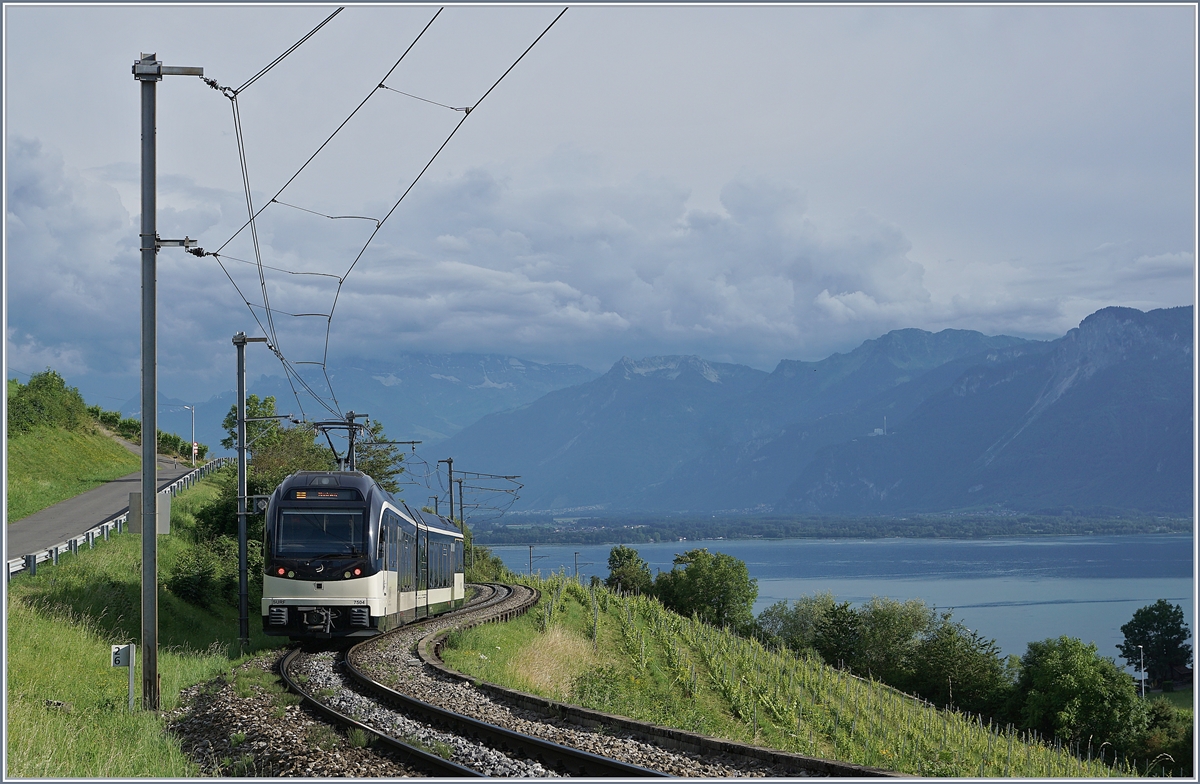 The CEV MVR ABeh 2/6 7504  VEVEY  on the way to Montreux by Planchamp. 

01.07.2020