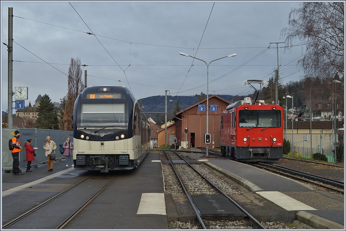 The CEV MVR ABeh 2/6 7504 and the CEV MVR HGem 2/2 2501 in Blonay.

Jan 31, 2020