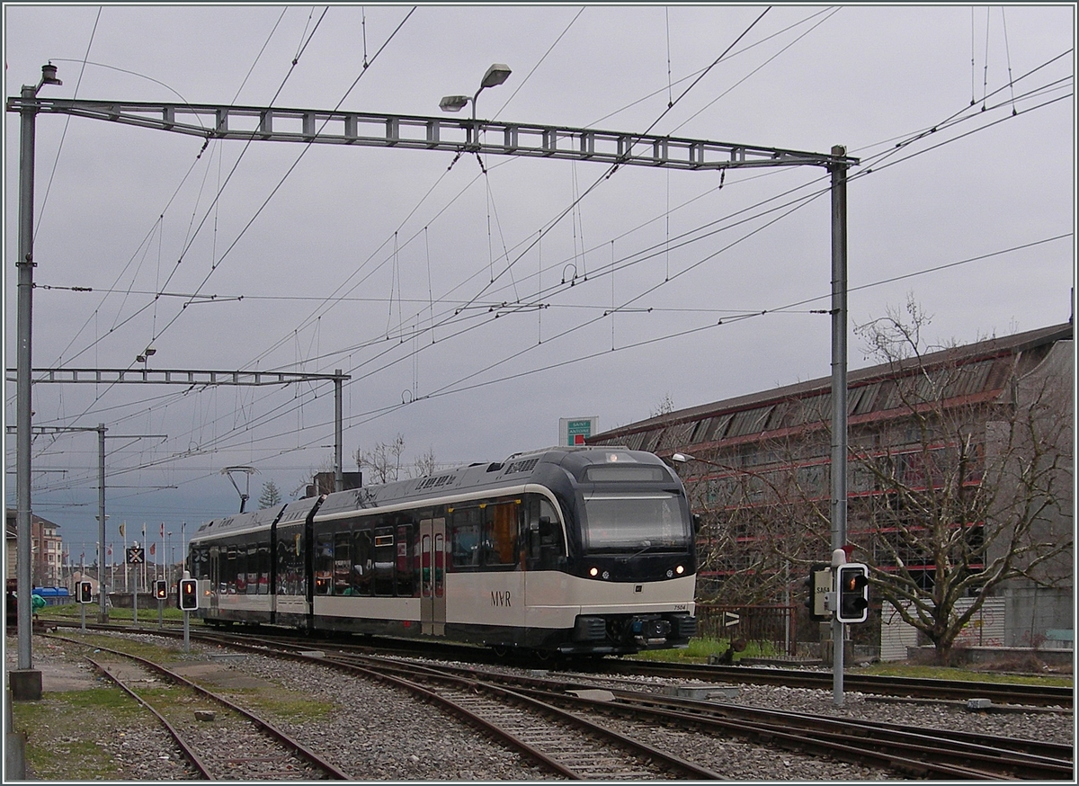 The CEV  MVR GTW ABeh 2/4 7504  Vevey  in Vevey.
29.02.2016