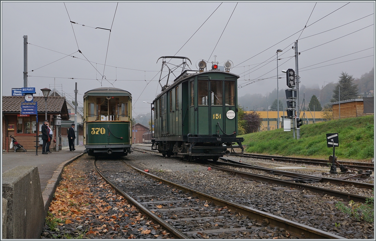 The CGTE Fe 4/4 151 (builet 1911) and now by the  Association Genevoise du Musée des Tramways by his vistit in Blonay

30.10.2021

