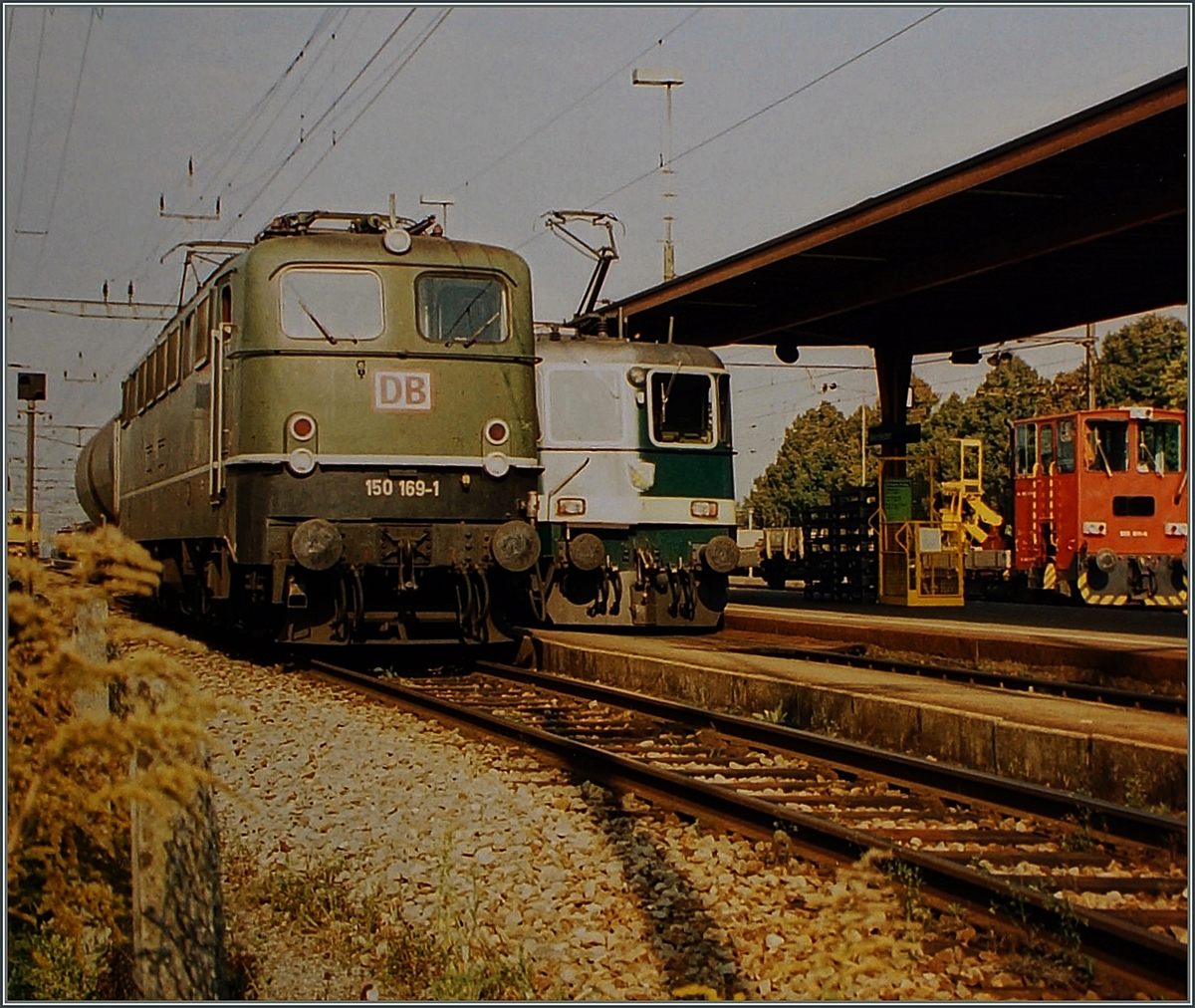 The DB 150 169-1 in Weinfelden.
scanned picture/26.09.1996