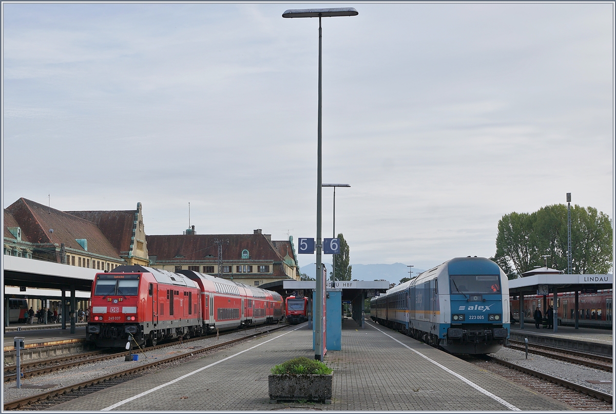 The DB 245 037 and the Alex 223 065 in Lindau HBF.
22.09.2018