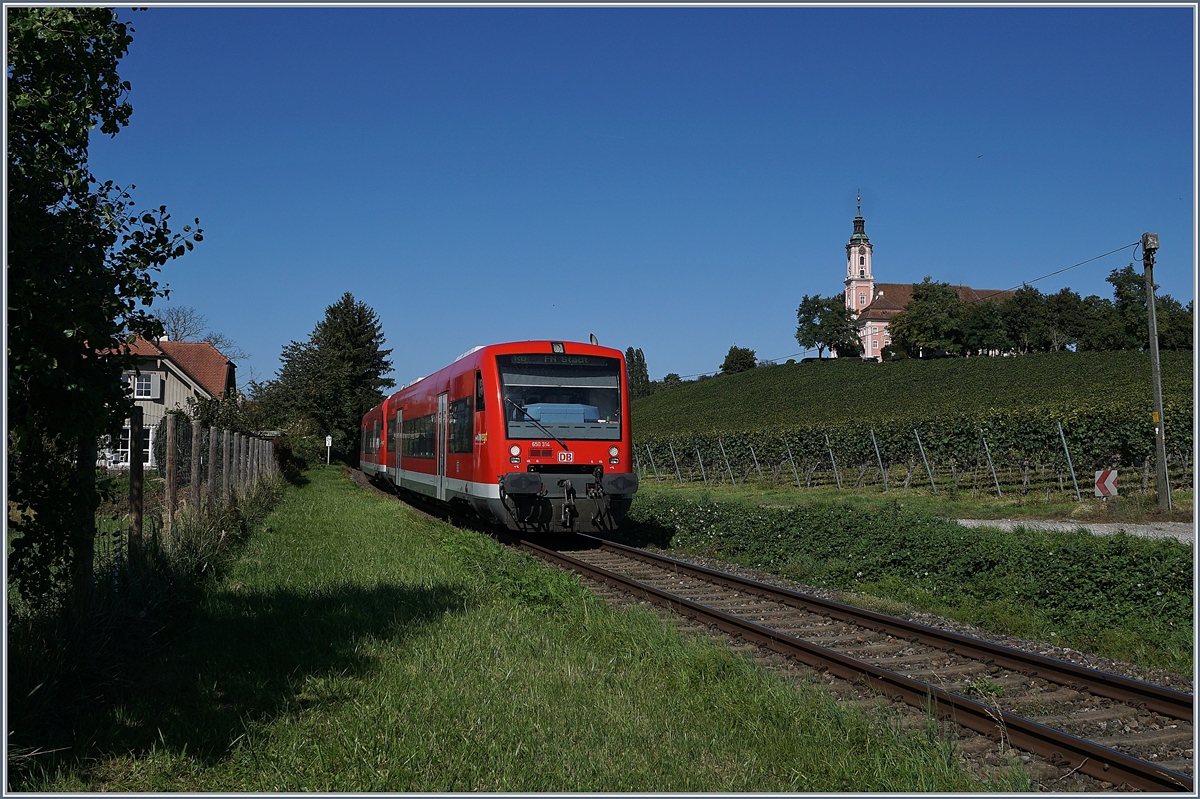 The DB 650 314 and an other one on the way to Friedrichshafen by Birnau.

19.09.2019