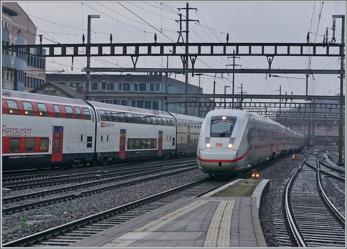 The DB ICE4 as ICE 372 from Interlaken Ost ot Frankfurt is arriving at Olten 
12.03.2024