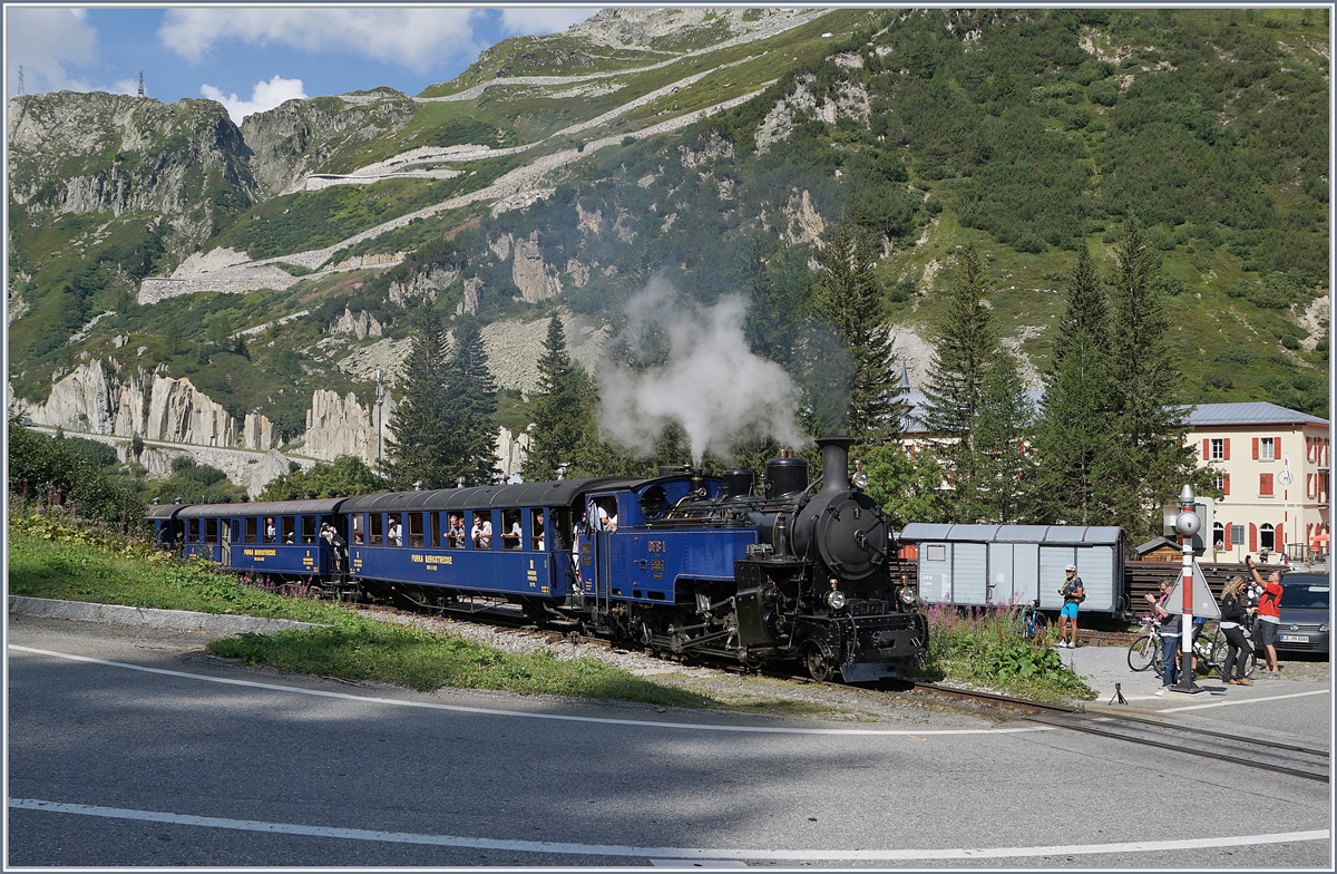 The DFB HG 3/4 N° 1 with the service 134 from Oberwald to Realp in Gletsch. 

31.08.2019