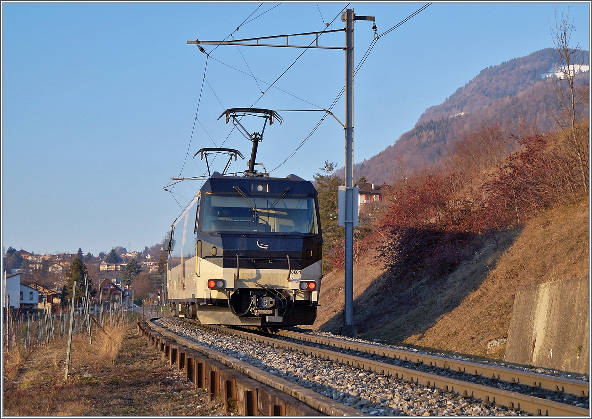 The MOB Ge 4/4 8001 on the way to Chernex near Planchamp.
22.01.2019