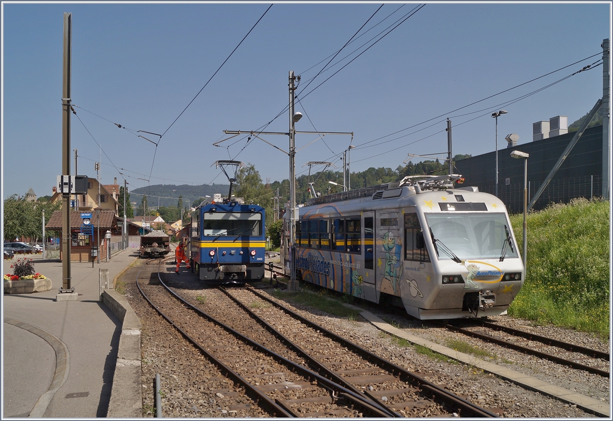 The MOB Gem 2503 and den CEV MVR Beh 2/4 72 in Blonay.

27.06.2019