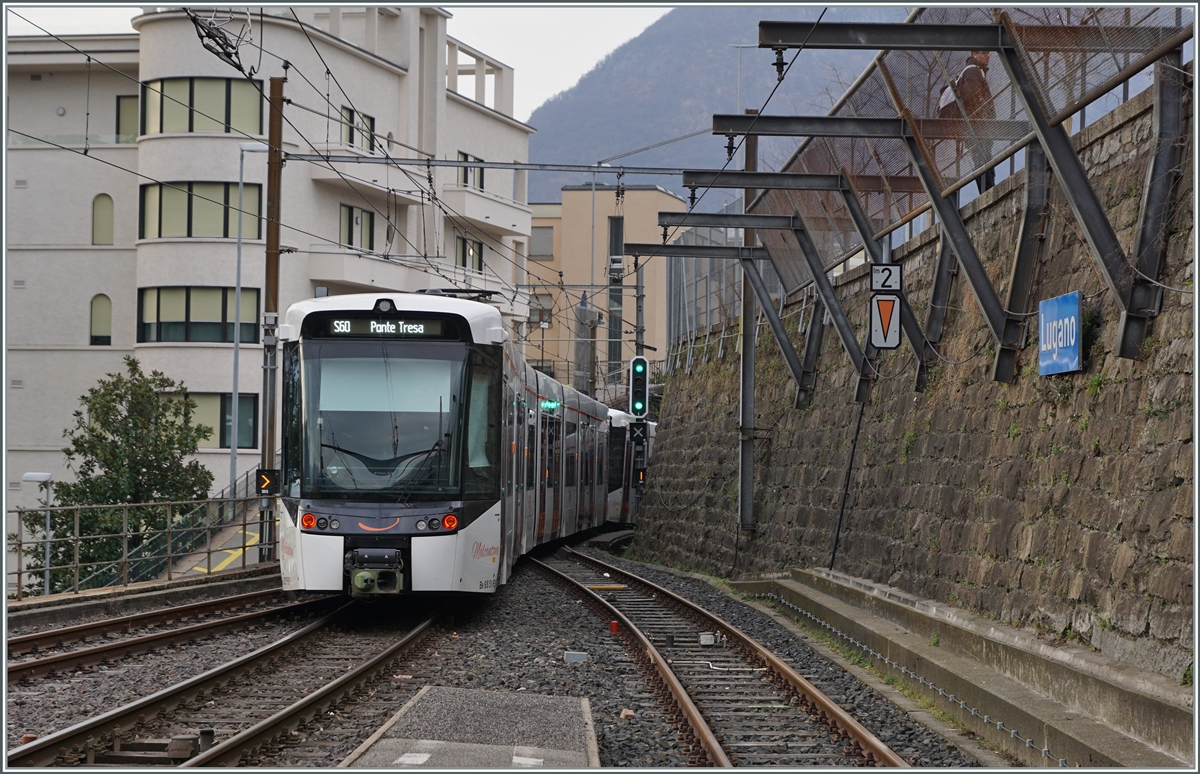 The new FLP Be 6/8 52  Lugano  and 51  Malcantone  are leaving Lugano on the way to Ponte e Tresa.

13.03.2023