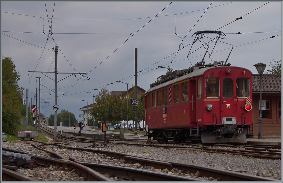 The RhB ABe 4/4 N° 35 the Blonay Chamby Railway in Blonay. 

09.10.2021
