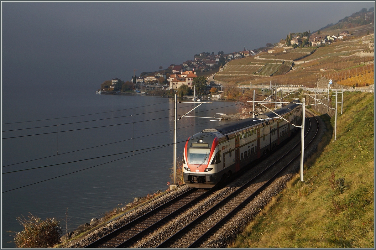 The SBB RABe 511 114 on the way to Geneva near Rivazs. 
22. 11. 2014