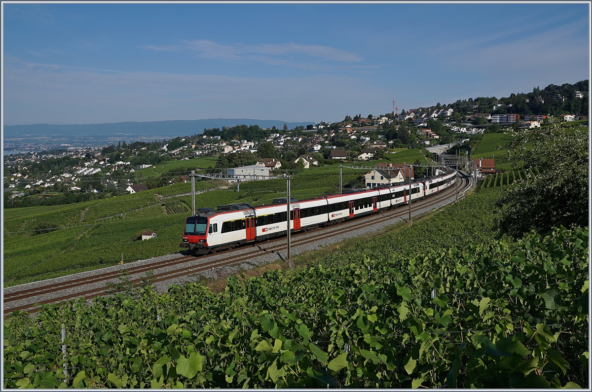 The SBB RDe 560 Dominos on the way to Lausanne by Bossière. 

14.07.2020