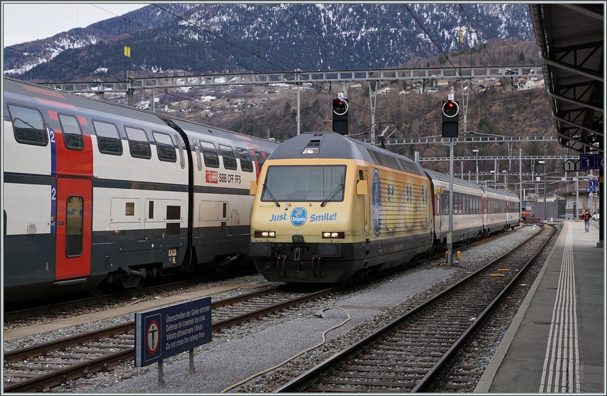 The SBB Re 460 029-2 in Brig.
11.02.2016