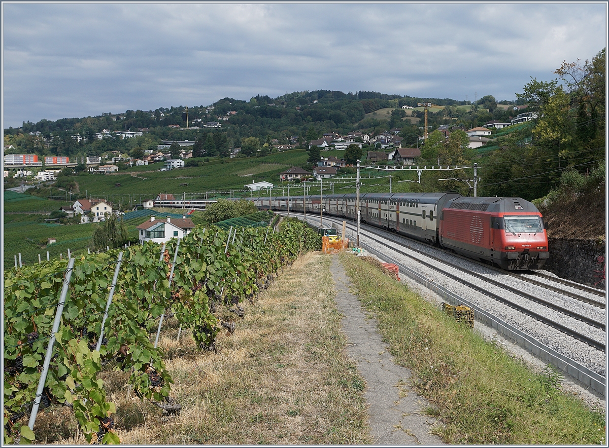 The SBB Re 460 056-5 with an IC to St Gallen by Bossière.
29.08.2018
