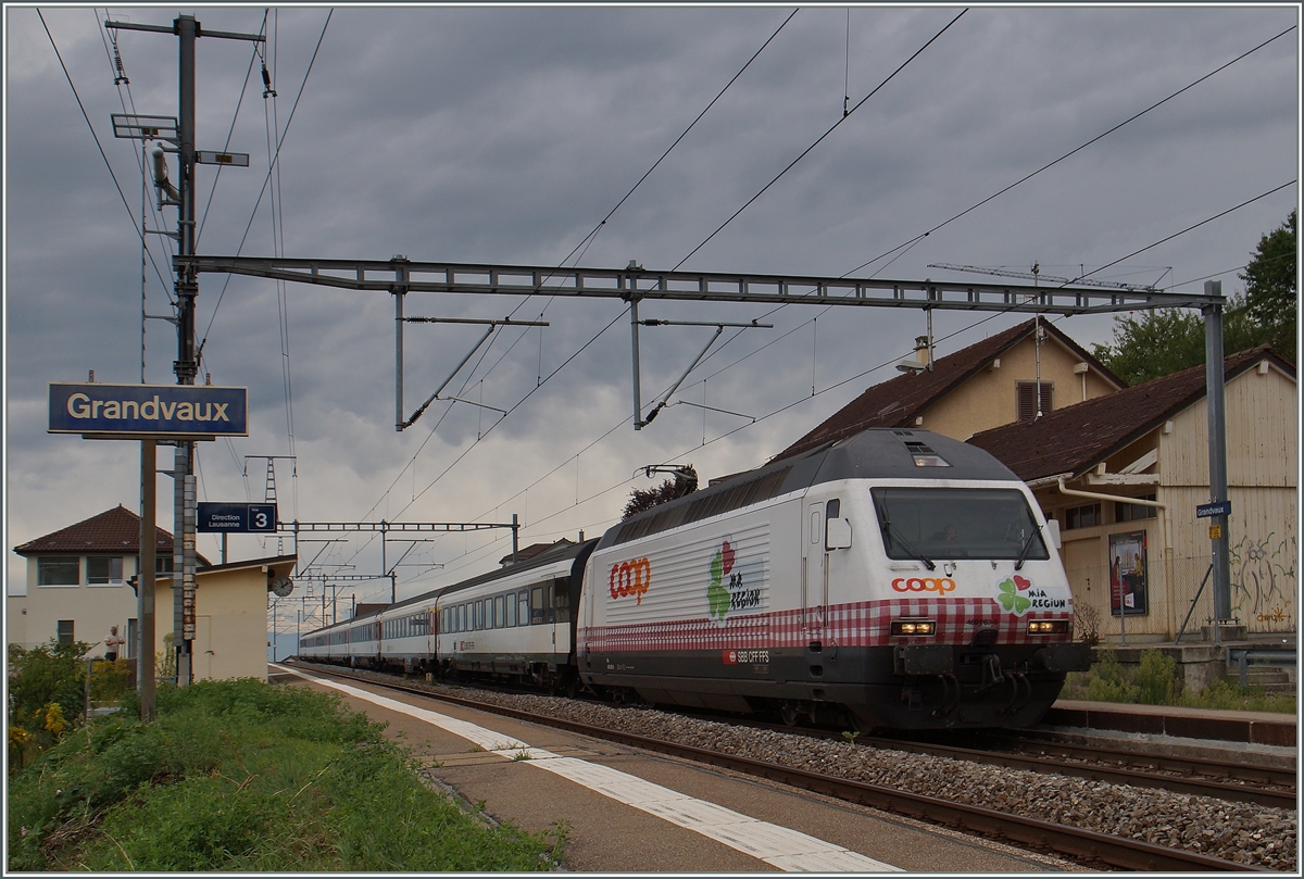 The SBB Re 460 063-9 with his IR to Luzern in Grandvaux.
03.09.2015 