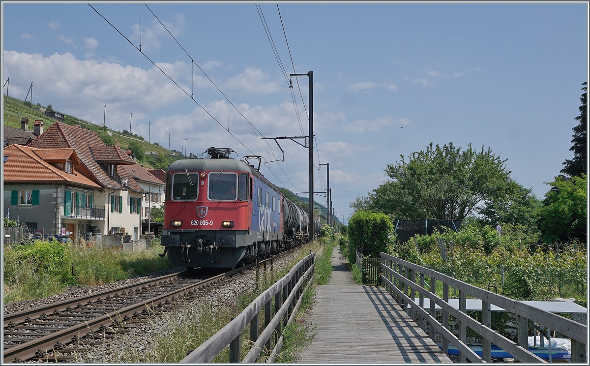 The SBB Re 6/6 11605 (Re 620 005-9)  Uster  with a Cargo train by Ligerz. 

05.06.2023t 