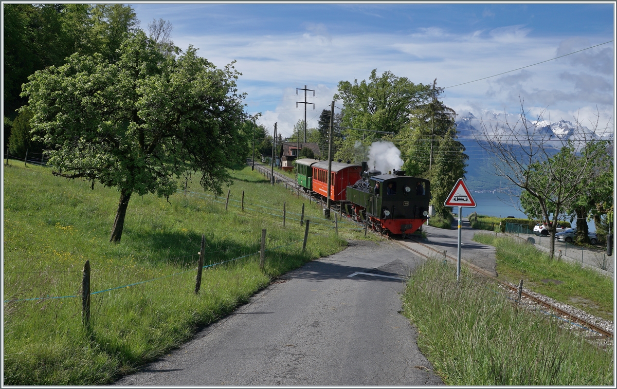 The SGE G 2x 2/2 105 by the Blonay Chamby Railway is by Cornaux on the way to Blonay. 

22.05.2021