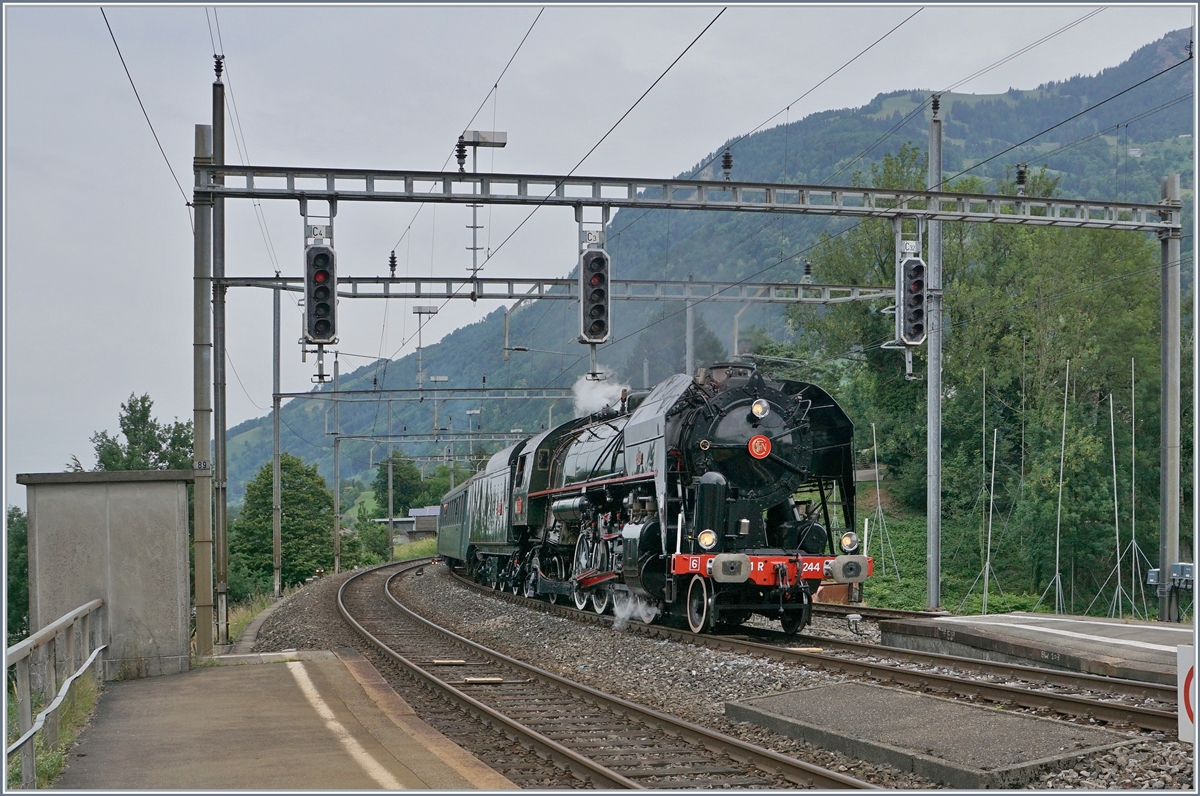 The SNCF 141 R 1244 is arriving at Arth Goldau. 24.06.2018