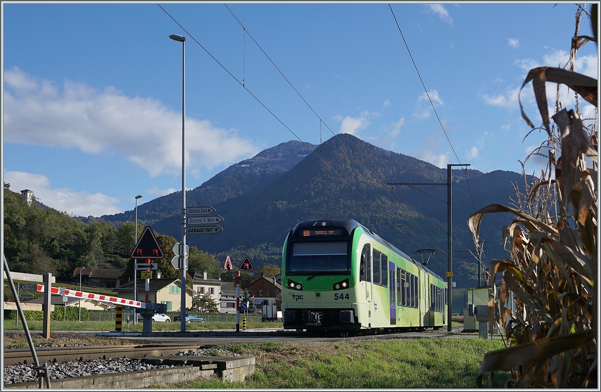 The TPC AOMC/ASD Beh 2/6 544 on the way to Monthey by St Triphon.

12.10.2020
