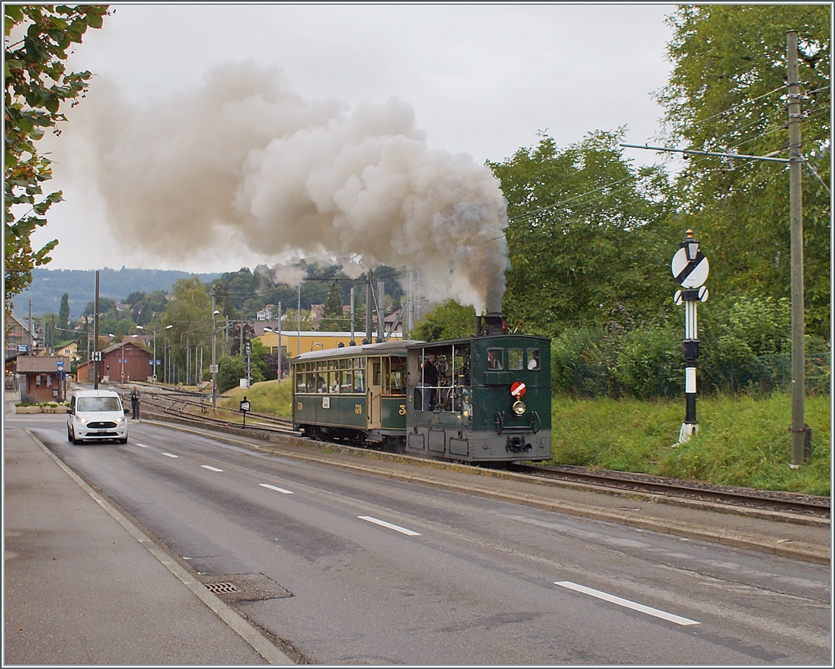 The Tram of Bern wiht the G 3/3 12, 1894 BTG (Stiftung BERNMOBIL historique) in Blonay.

10.09.2021