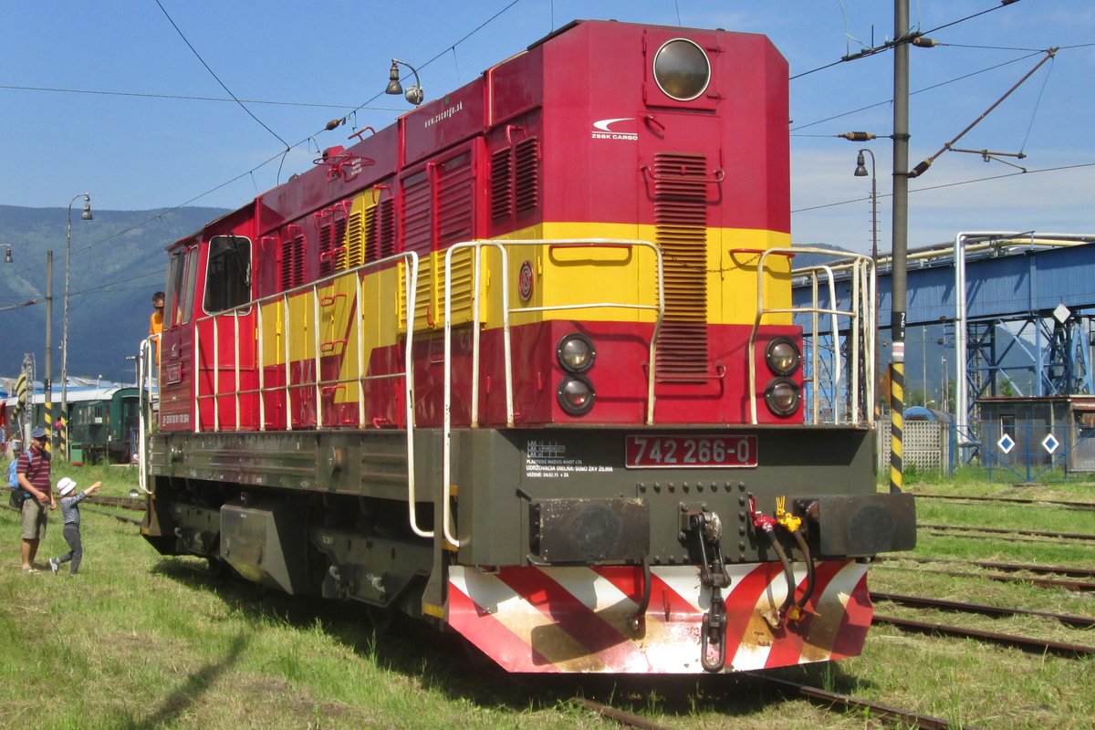 Transisitor 742 266 stands during a train show at the work shops in Vrutky on 30 May 2015.