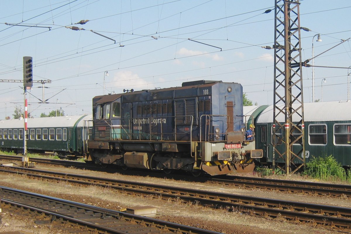 UniPetrol 740 802 runs light through Pardubice on 30 May 2012.