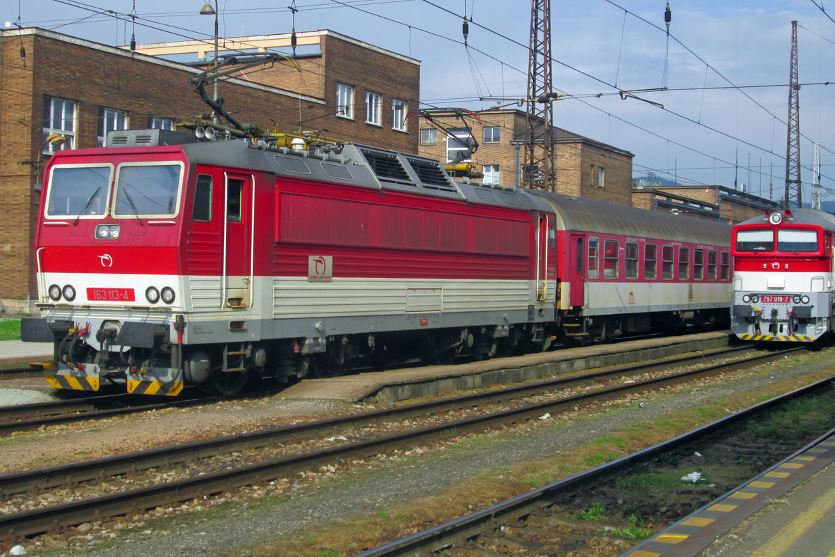 ZSSK 163 113 stands stabled at Zilina on 29 May 2015.