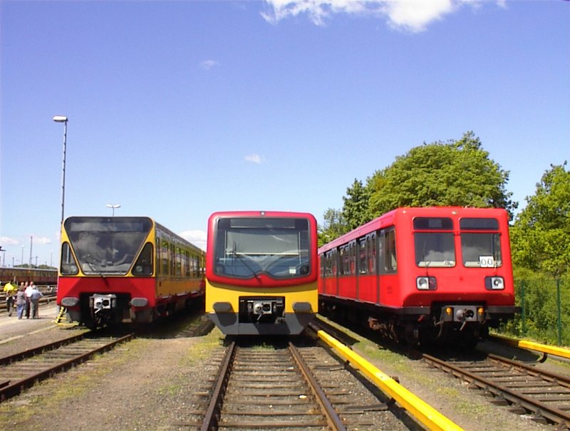 S-Bahn-Trains on an exposition in Berlin Schneweide, Year 2000.