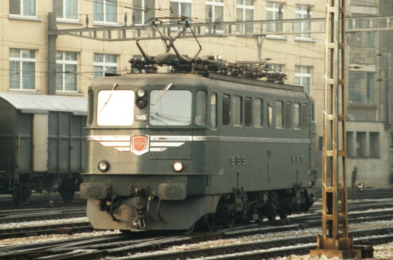 SBB Ae 6/6 11415 on 19.02.1994 at Bern. 
