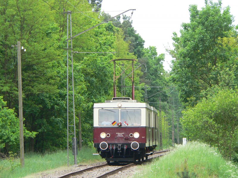 The  Buckower Kleinbahn  is a 750V-DC-train system in Ostbrandenburg near Berlin. Use the Oderlandbahn from Berlin Lichtenberg (about 45 minutes) to Mncheberg. Tickets are cheap, the track length is about 4 km. 2008-08