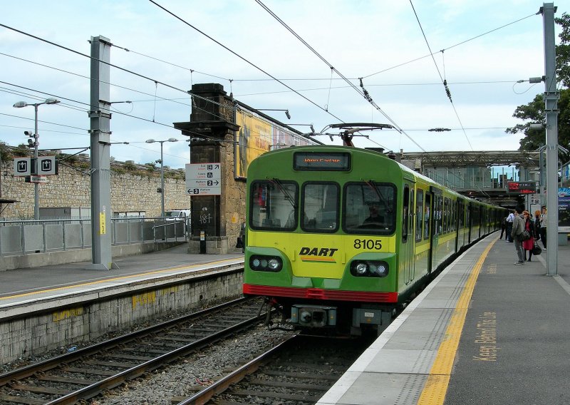 The DART to Howth in Dun Laoghaire. 
 