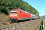 101 DB E 101 036-9 with EC to Chur near Bacharach. 
30.08.2007