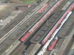 110 Several trains in Cologne, seen from a platform near Hohenzollernbr�cke. 2007