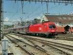 1116 �BB 1116 204-7 with Rail Jet test Train in Lausanne. 
02.07.2008