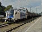1216 183 704 is hauling a freight train through the main station of Passau on September 17th, 2010
