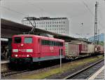 151 151 139-3 is running with a freight train through the main station of Kobllenz on June 25th, 2011.