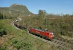 152 DB 152 036-0 wiht a Cargo train by Singen. In the background the Hohentwiel. 
07.04.2011