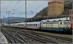 181 181 211-4 'Lorraine' with IC to Luxembourg is leaving the main station of Koblenz on March 20th, 2010.