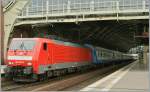 189 DB 189 032-6 with a overnight train to Russia by the stop on the Berlin Eastern Station. 
15.06.2009