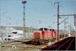 212 Two DB V 212 in Forbach (France). 
14.02.2002/Scanned negative