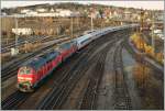 218 The DB 218 434-9 and an other one with an IC are arriving at Ulm Main Station.
14.11.2010