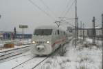 402-ice-2 DB ICE 402 018-6 'Braunschweig' on 10.1.2010 at Berlin-Ostbahnhof. There is no wonder, if the train stops about snow. 