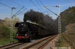Steam locomotive (type 44) in the rhine valley between Linz ...