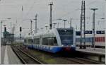 646 Stadler GTW UBB double unit is entering into the main station of Stralsund on September 22nd, 2011.