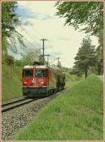 The RhB Ge 4/4 II 632 with a Cargo Train ...