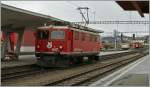 albula-line RhB Ge 4/4 I N� 607. In the Background the Bernaina Express to Tirano. 
11.05.2010