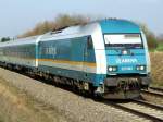 ARRIVA The german Arriva Railway Company with its diesel engines 223 serves the railway line between Munich and Oberstdorf/ Lindau. This ALEX is heading towards Lindau close to Kaufering, April 14, 2009.